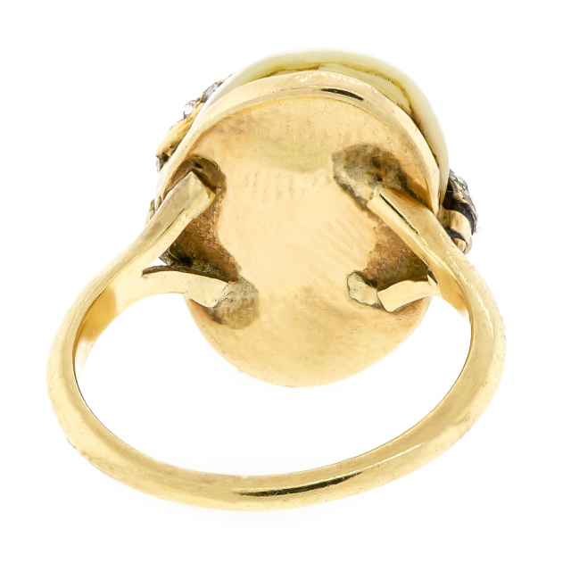 Buy Estate Baroque Pearl Diamond Snake Ring - lorimes.com - R905