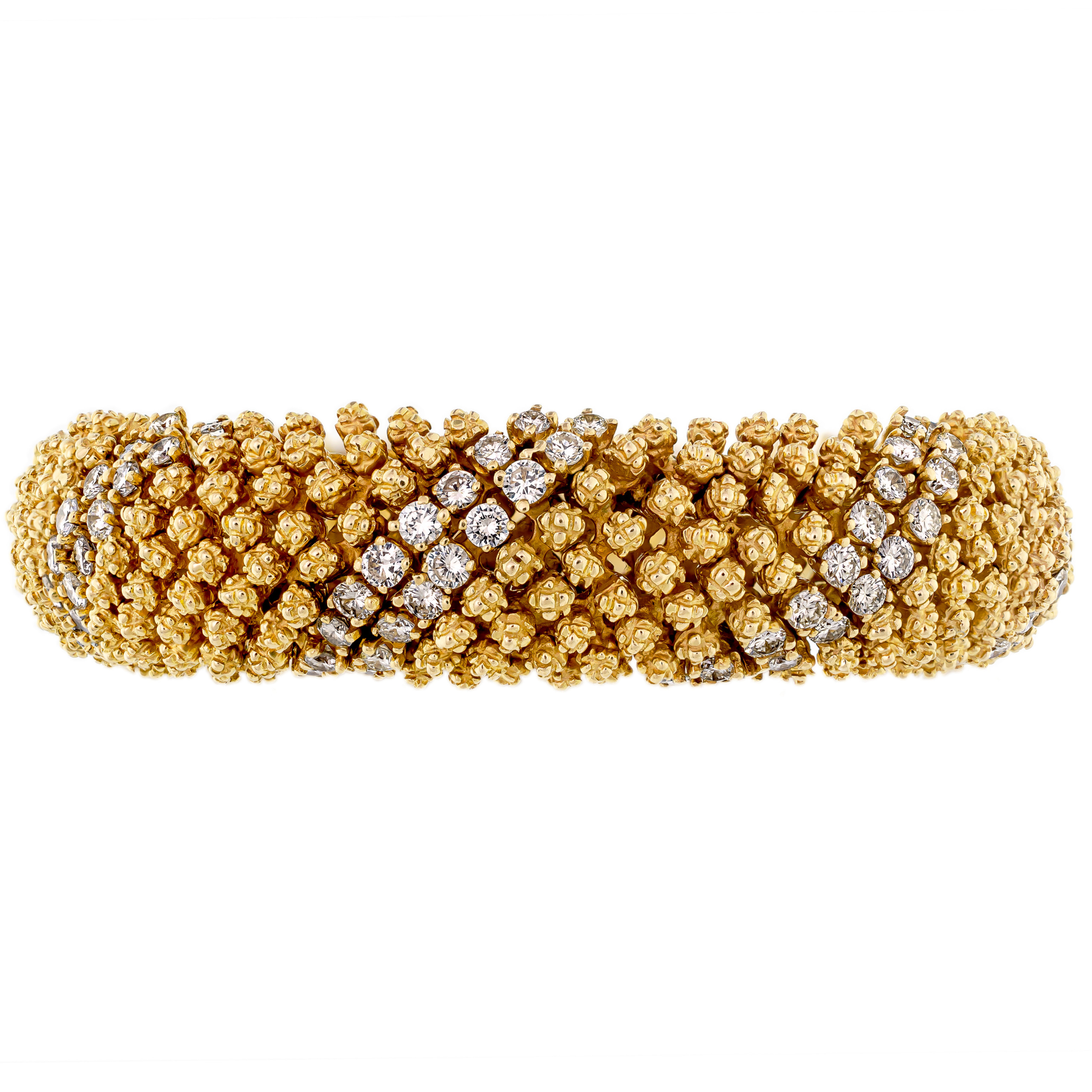 18K Yellow Gold Armlet Lab Diamond Bracelet | Pachchigar Jewellers  (Ashokbhai)